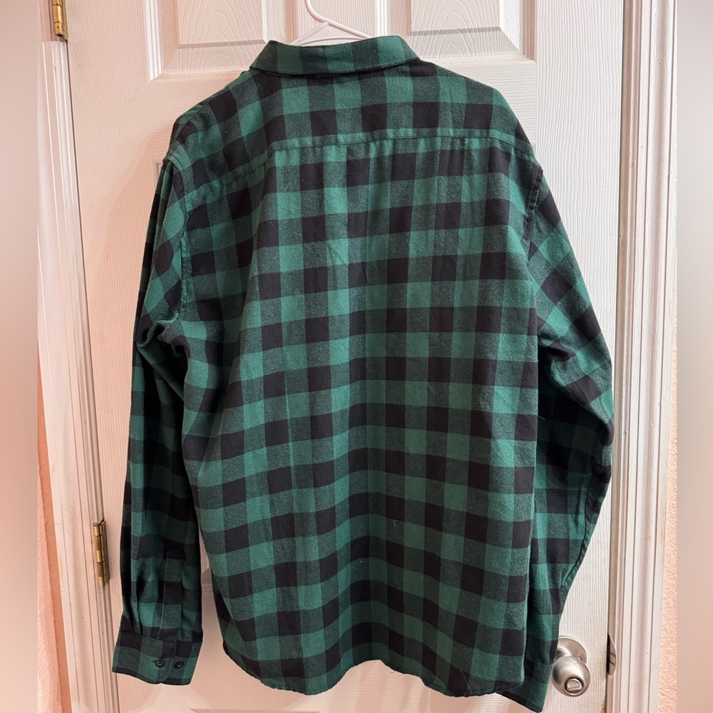 Men’s Green & Black Buffalo Check Button Down Shirt - Picture 3 of 3